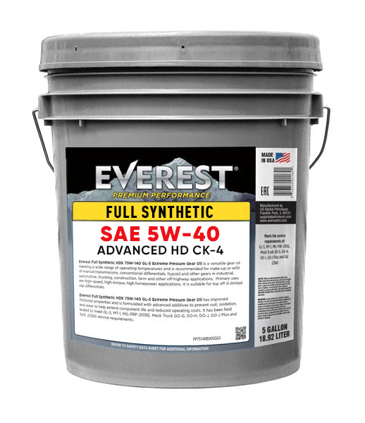 Everest CK-4 Full Synthetic Heavy Duty SAE 5W-40 Diesel Engine Oil ...